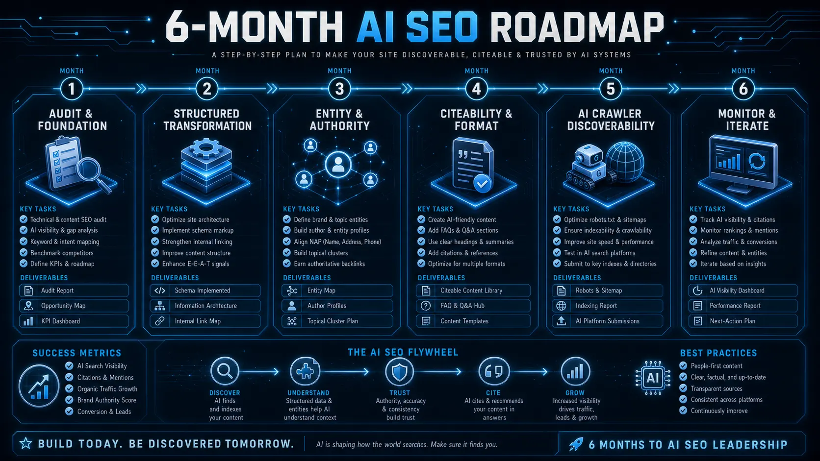 AI SEO 的六個月起步路線圖